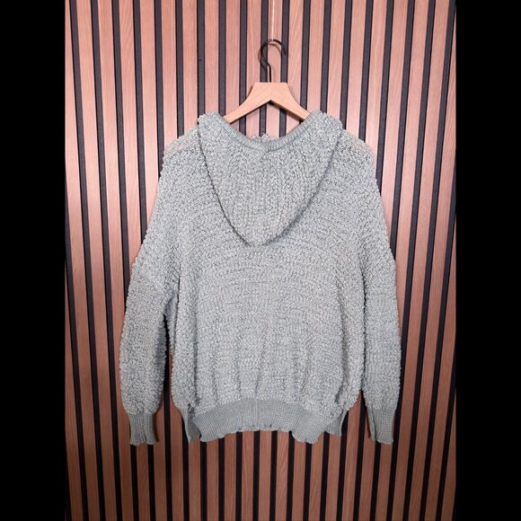 Young Fabulous & Broke Sweater M / L Womens Green Hoodie Textured Pullover - Picture 2 of 8